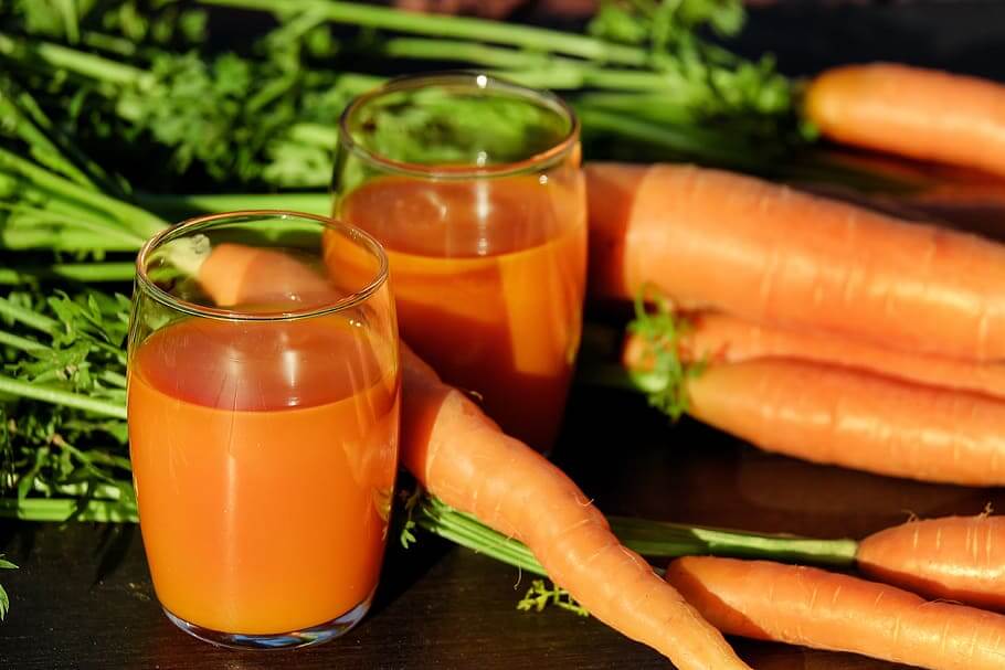 Carrot juice in a glass